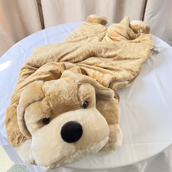 FAO Schwarz Toys R Us Kids Plush Sleeping Bag Patrick The Pup Great Condition - Picture 1 of 12